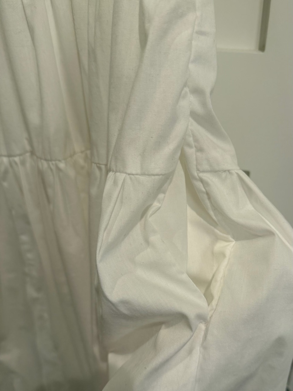 Abercrombie | White Smocked Ruffle Strap Midi Dress - Picture 4 of 10